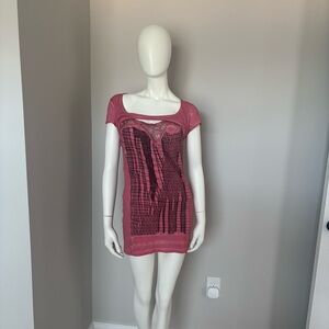 Angels Never Die Pink and Black Tunic Top